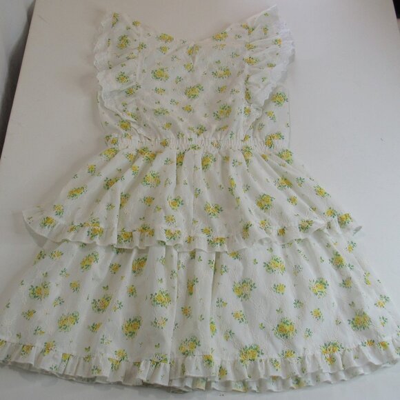 Knit Works Sleeveless Ruffle A-Line Dress, Big Girl's Size16.5 Plus Yellow Rose - Picture 3 of 12